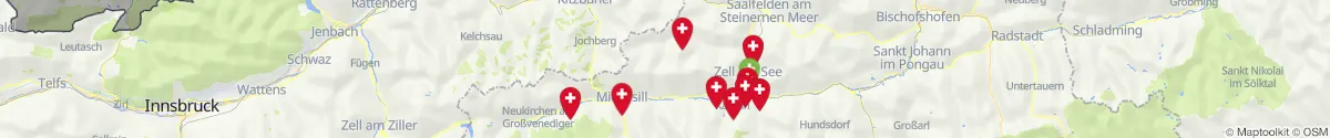 Kartenansicht für Apotheken-Notdienste in der Nähe von Wald im Pinzgau (Zell am See, Salzburg)